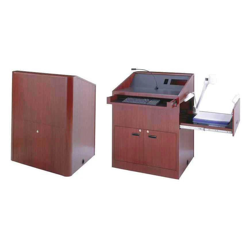 Sound-Craft MMR48V-Natural Maple Instructor LG Series 48"H x 48"W Multimedia Lectern with Natural Maple Wood Veneer - Image 2
