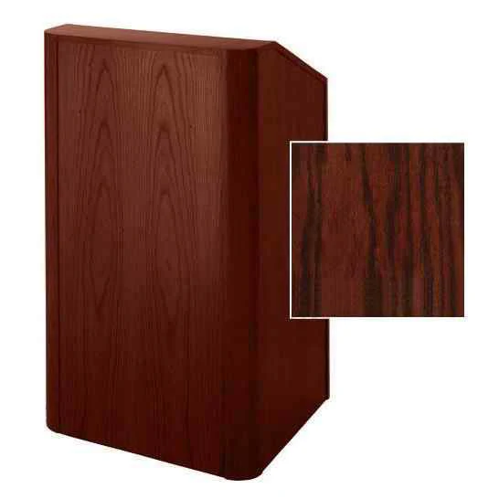 Sound-Craft RCV36-Dark Cherry Stained Oak Instructor Series 47"H x 36"W Radius Corner Lectern with Dark Cherry Stained Oak Wood Veneer