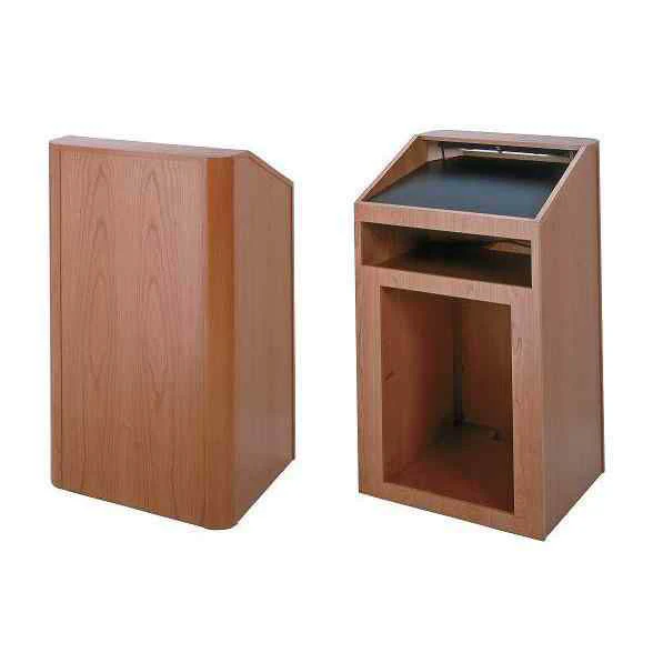 Sound-Craft RCV36-Dark Cherry Stained Oak Instructor Series 47"H x 36"W Radius Corner Lectern with Dark Cherry Stained Oak Wood Veneer - Image 2