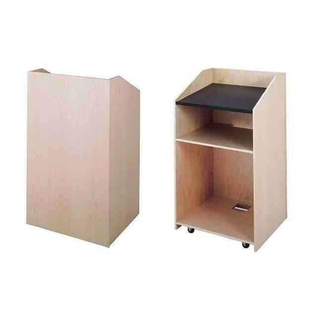 Sound-Craft SCV36-Natural Mahogany Classic Series 47"H x 36"W Square Corner Lectern with Natural Mahogany Wood Veneer - Image 2
