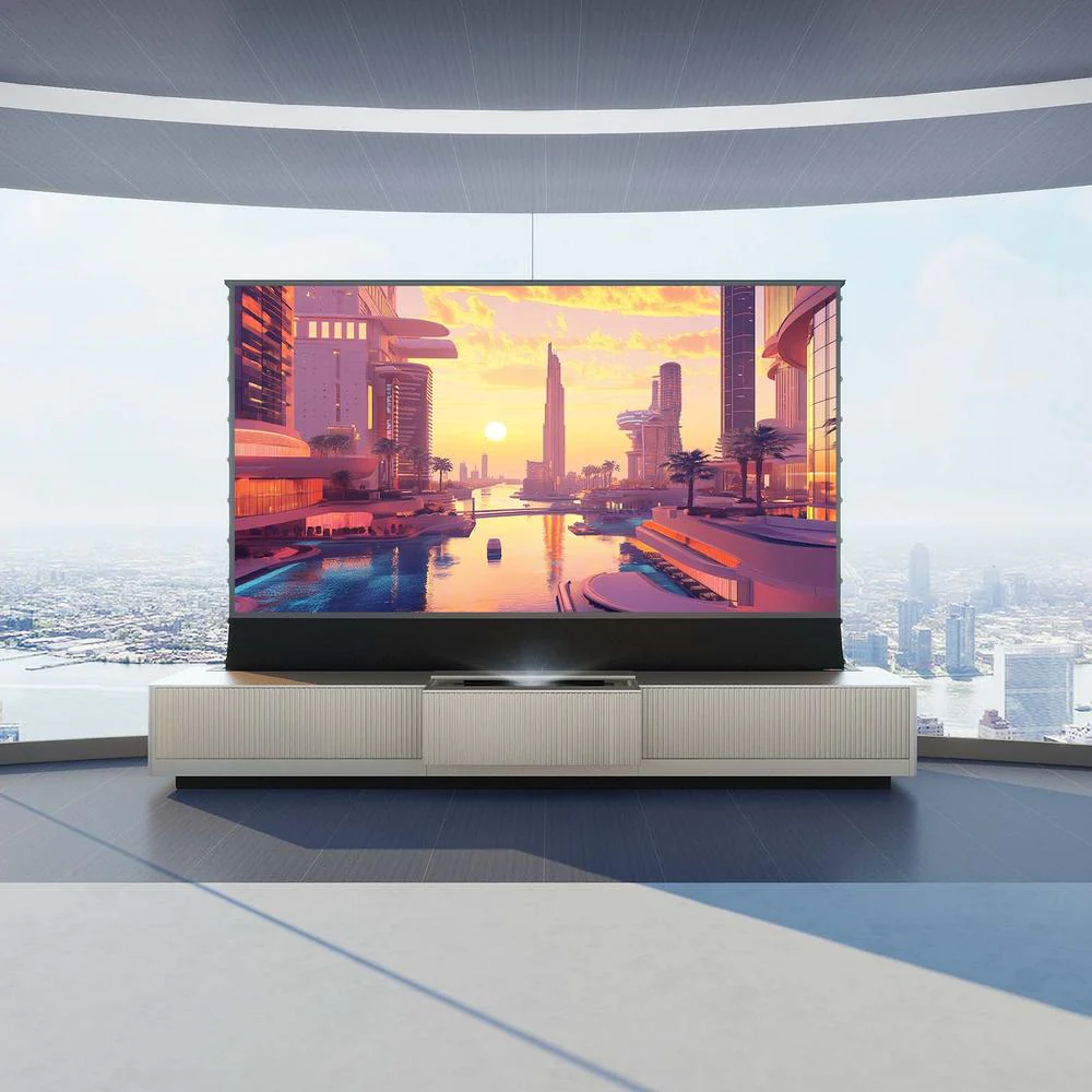 Vividstorm VC49GE150S Geneva Motorized UST Laser TV Cabinet - Silver