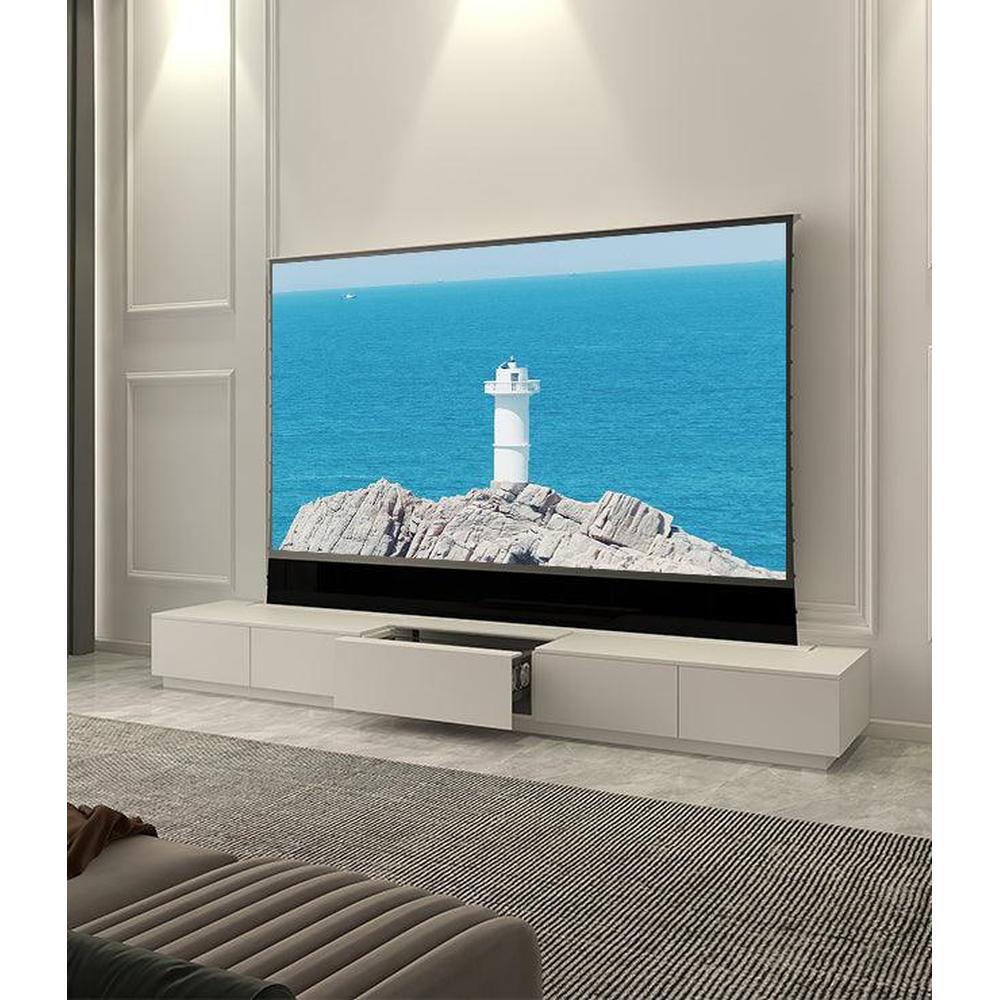 Vividstorm VC59MC110W Monte Carlo Motorized UST Laser TV Cabinet - White - Image 3